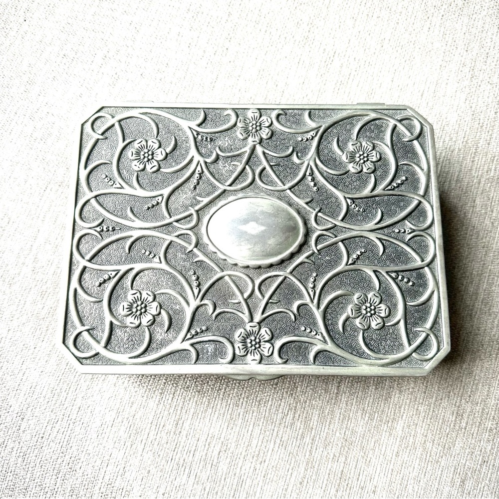 Vintage 70's Godinger Silver Jewelry Box